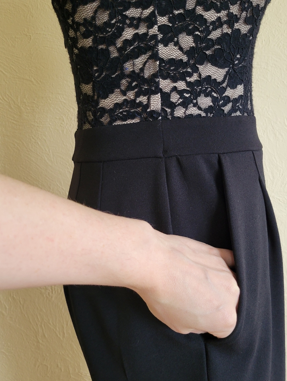 Express | 2018 Petite Black Lace Dressy Jumpsuit - Picture 6 of 11